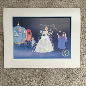 1995 Disney Store Exclusive Commemorative Lithograph Cinderella Print